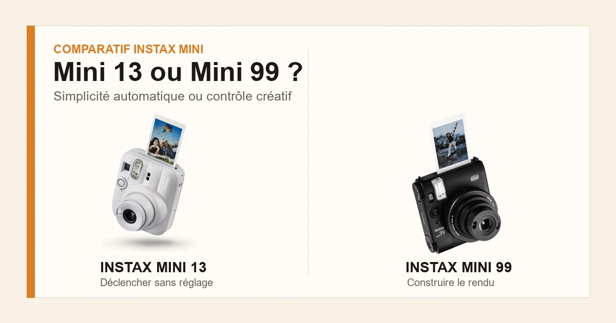 Instax mini 13 ou mini 99 : lequel choisir ?